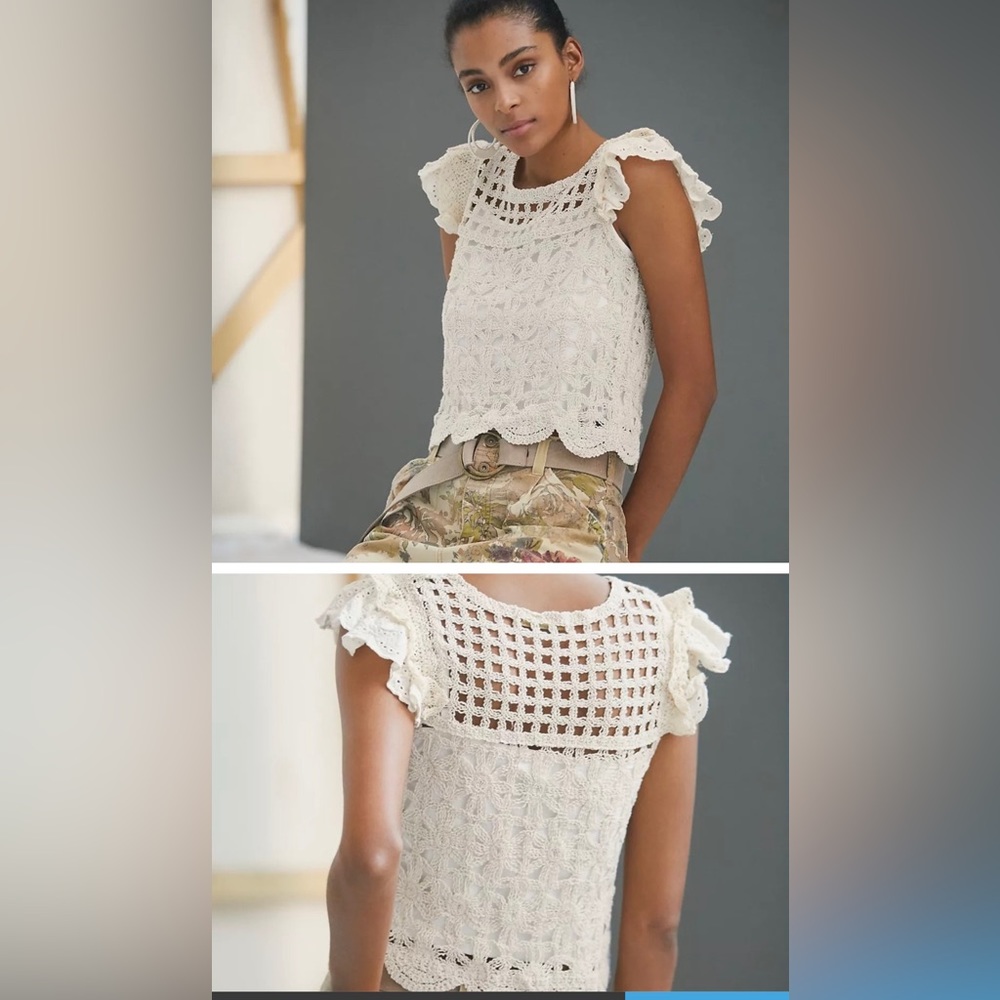 Anthropologie cropped crochet top - Picture 5 of 6